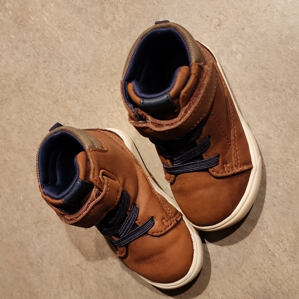 WONDER NATION Kids Brown Hi-Top Boots Size 5 - Picture 3 of 7
